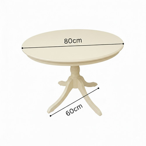 Cream round wooden dining - round,