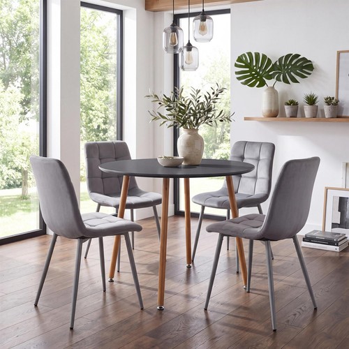 Grey round dining table - grey,