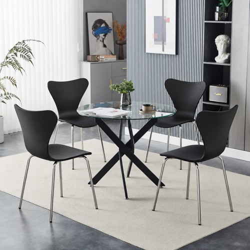 Round glass dining - table, 4
