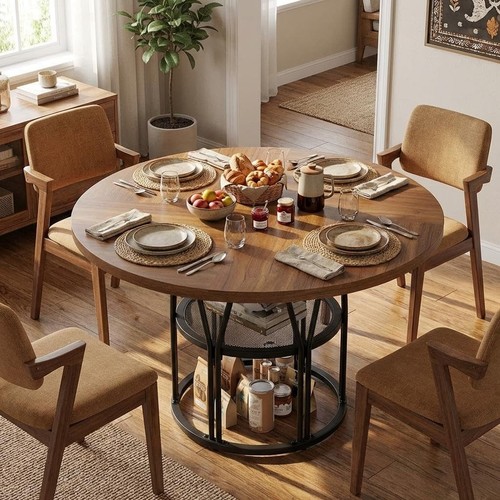 Round dining table - dining,