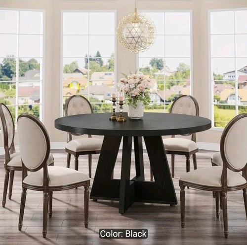 Round dining table 119cm 6 - dining, 4-6