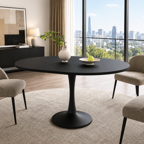 Extendable round dining - dining, table