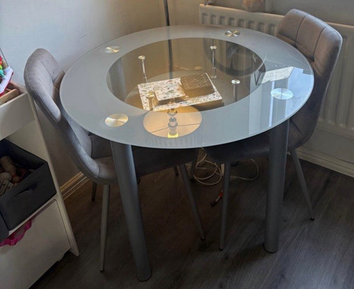 Round glass metal - glass,