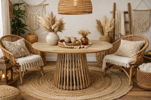 Round mango wood - round,