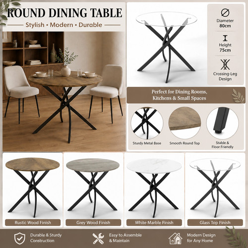 Modern 80cm round - modern, dining