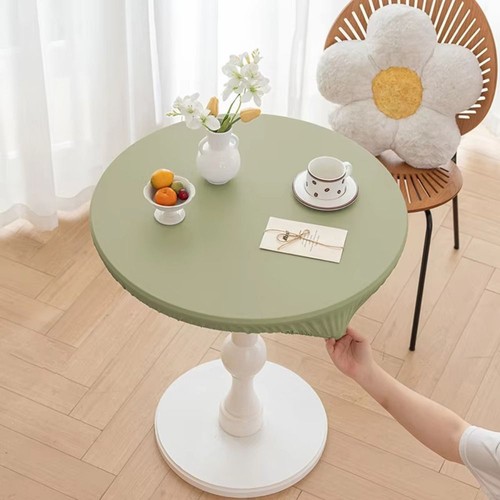 Leather round table - round,