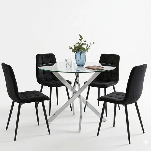 Piece round glass dining - round,