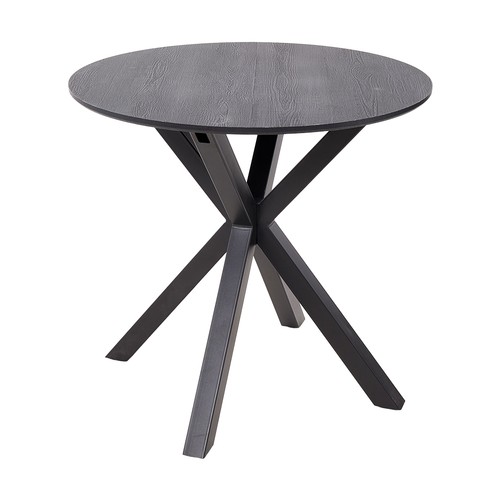 Black round dining table wood - round,