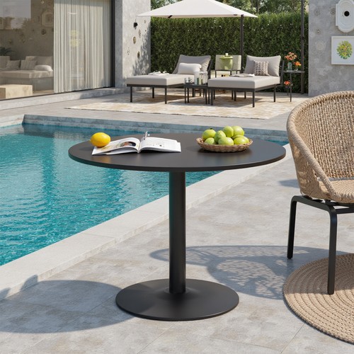 80cm black round dining - dining, table